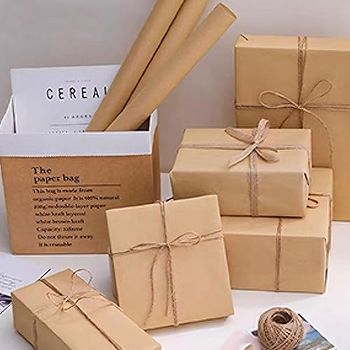 Miniatura 7 de Papel de regalo de estraza marrón de 196.85 pulgadas, 11.81 pulgadas de ancho, envoltura de regalo ecológica para flores, ramos y manualidades de