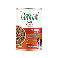 Natural Trainer Medium-Maxi Cibo Umido per Cani Adulti - Paté con Manzo 12 x 400g