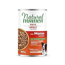 Natural Trainer Medium-Maxi Cibo Umido per Cani Adulti – Paté con Manzo 12 x 400g