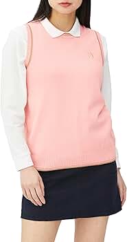 新品 マンシングウェアゴルフ クルーネックベスト/レディス/M/マルチ Munsingwear 公式 マンシングウェア ニットベスト レディース