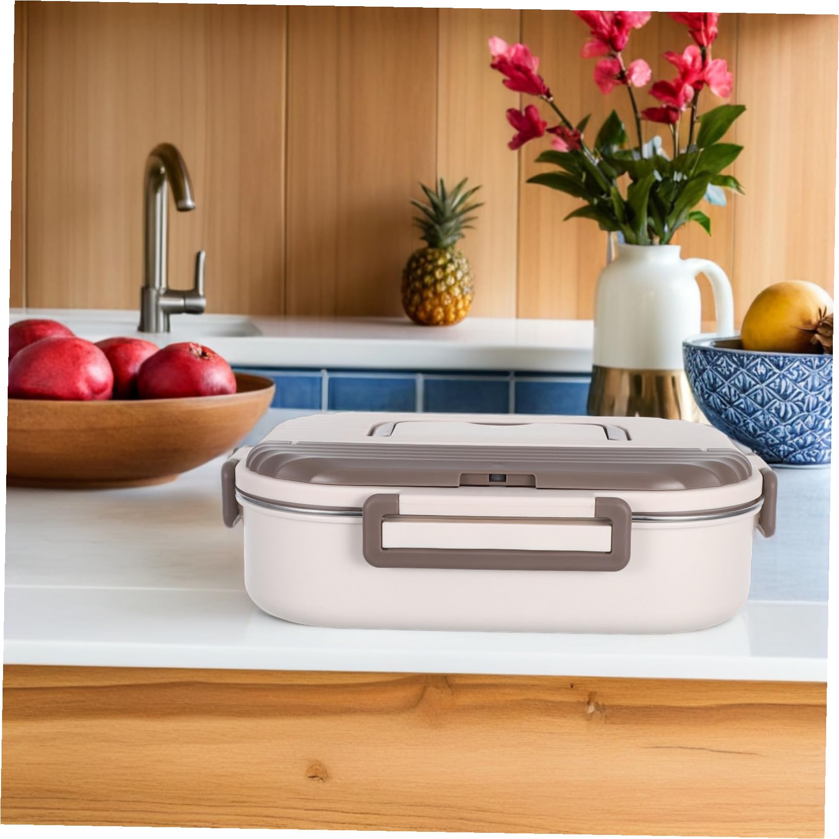 Boîte à Déjeuner Acier Inoxydable Compartiments Boîte Repas Double Étanche pour Adultes Compartiments Polyvalents pour Travail École et Voyage