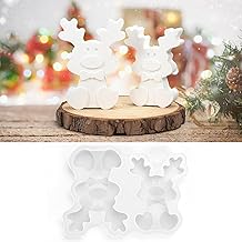 Lot de 2 Moule Silicone Noel, Moules de Moulage en Forme D'élan de Noël, Moule en Silicone en Forme de Renne Pour Noël DIY