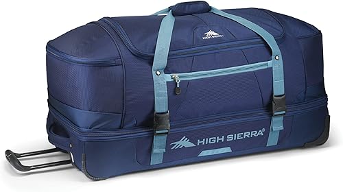 High Sierra Fairlead - Bolsa de viaje portátil de poliéster de 34 pulgadas con ruedas y mango telescópico empotrado, color grisazul, AZUL