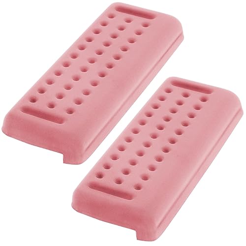 AceOrbit L-Shaped Desk Edge Cushion, 2 Pcs Memory Foam Elbow Support Padding Wrist Comfort Support Arm Rest for Office Home Table Accessories, Non-Slip(Fabric,Dimpled Grip,Pink) - Dimpled Grip - Fabric - Pink