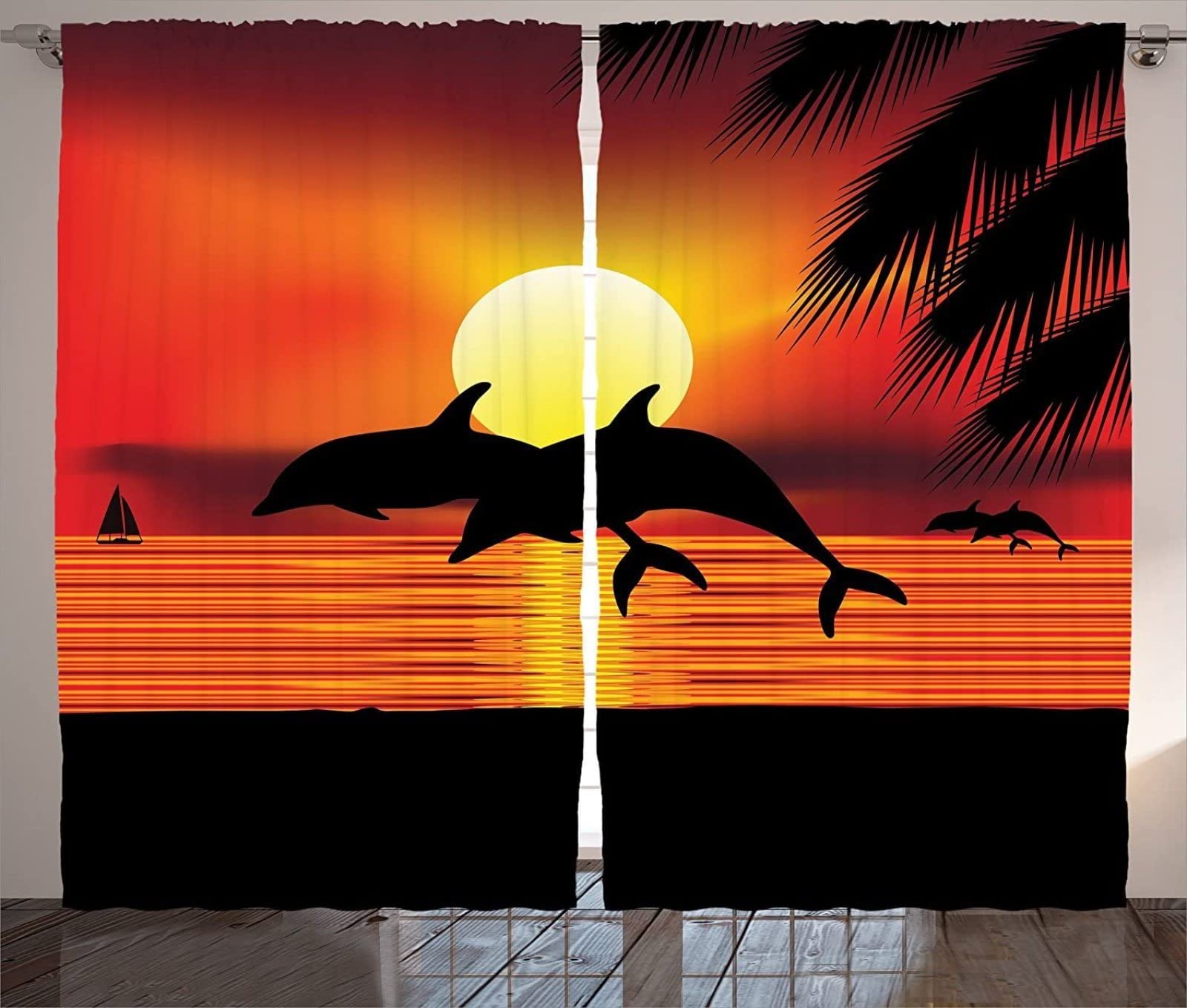 Vorhang Blickdicht Verdunklungsvorhänge Gardienen 2-SetDelfin 150x166cm