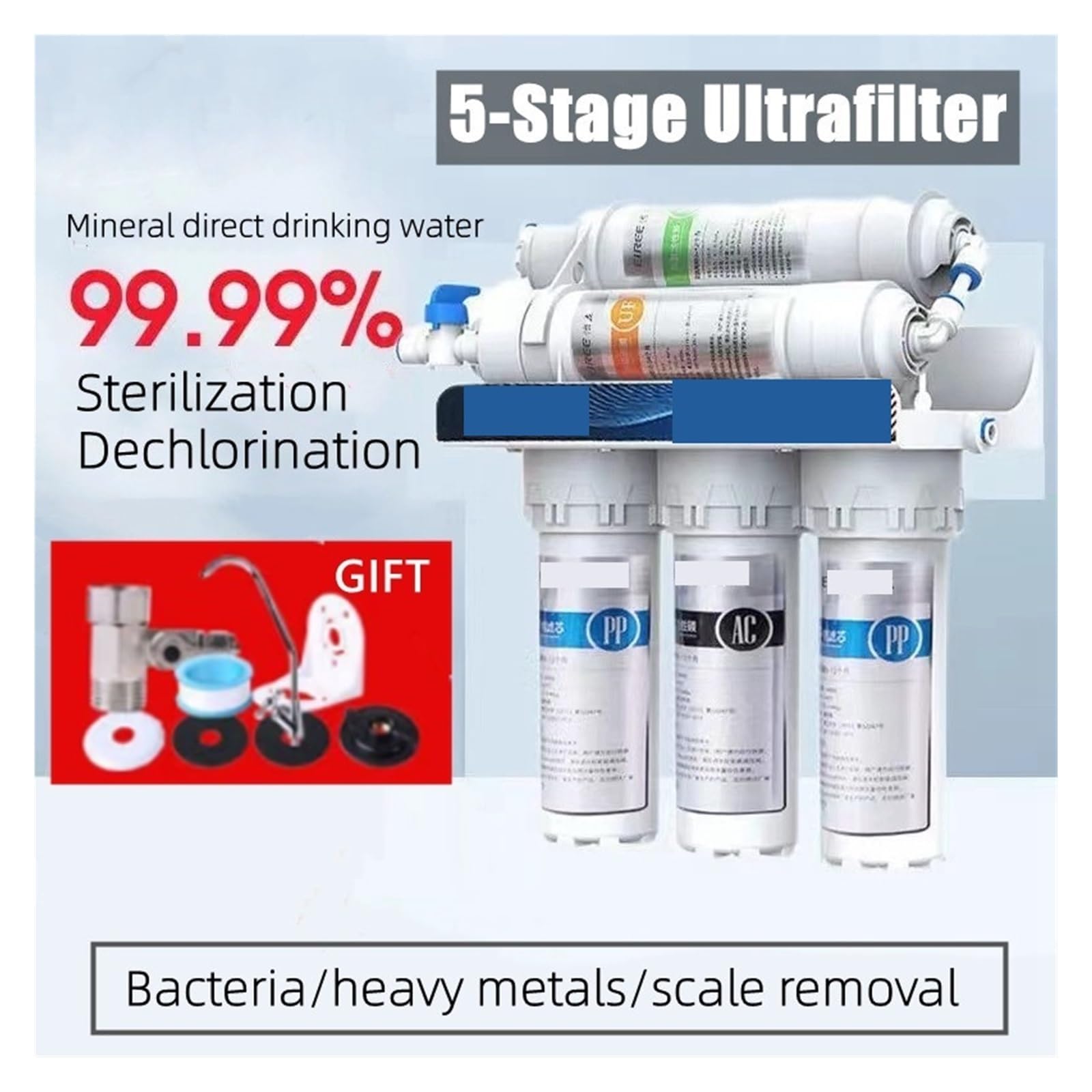System filtracji wody pod zlewem Kuchnia domowa pod ultrafiltracją zlewu, oczyszczacz wody o dużym przepływie z systemem oczyszczania wody pitnej z kranu(Water Purifier)