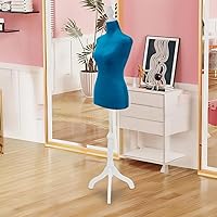 Vista 6 de FDW Maniquí femenino con forma de vestido de cuerpo, maniquí de costura, maniquí de torso con base de trípode, maniquí ajustable para coser ropa