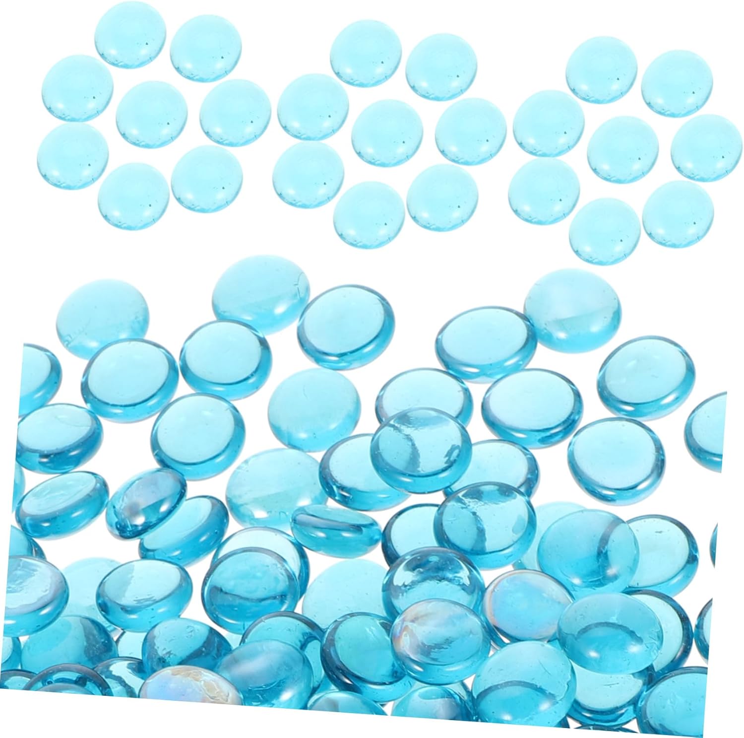 Happyyami Fire Pit Glass Beads Non-Toxic Smooth Decorative Rocks for Fireplace Aquarium and Outdoor DIY Projects Bag Light Blue Heat-Resistant Stones