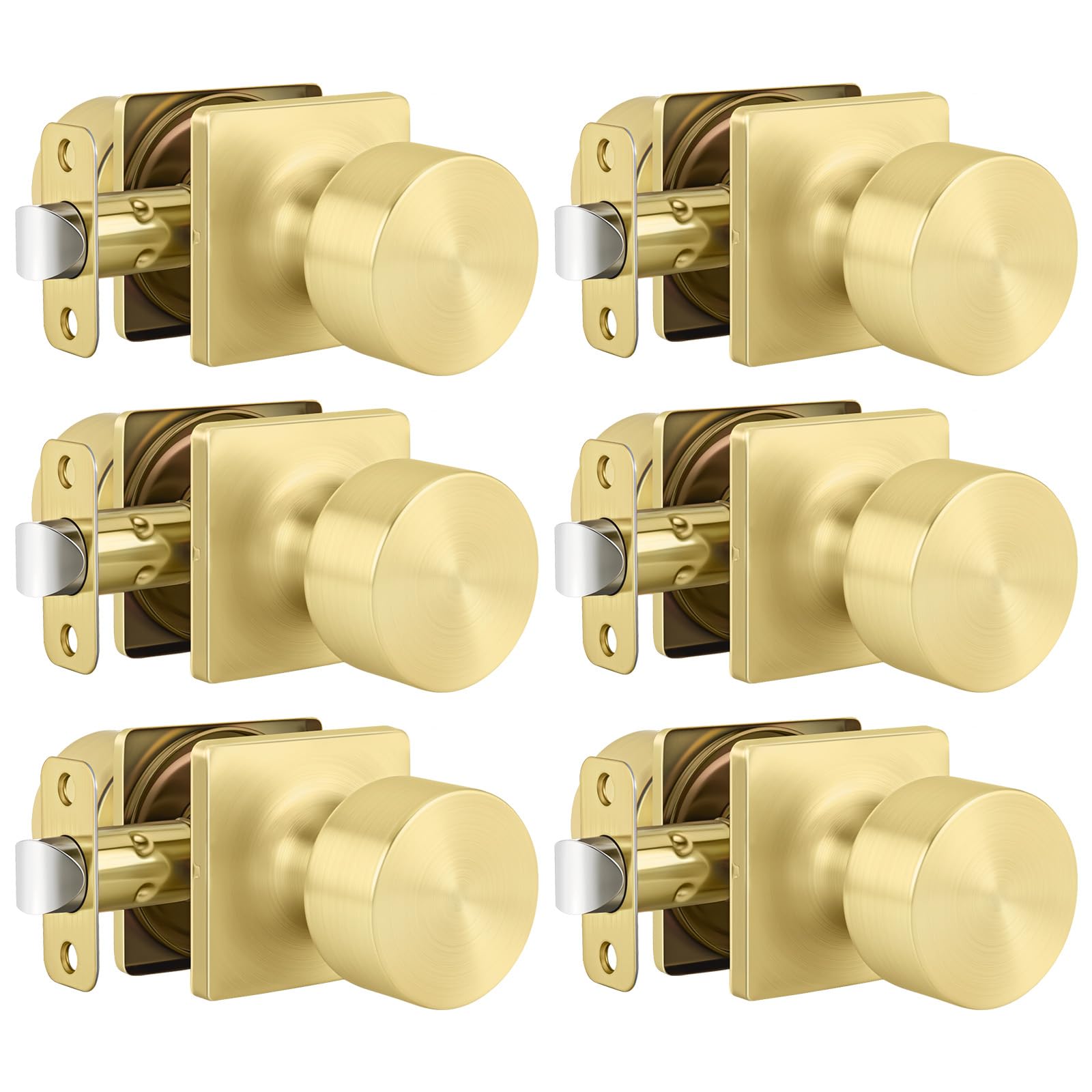 Black Door Knobs with Lock - 10 Pack -10