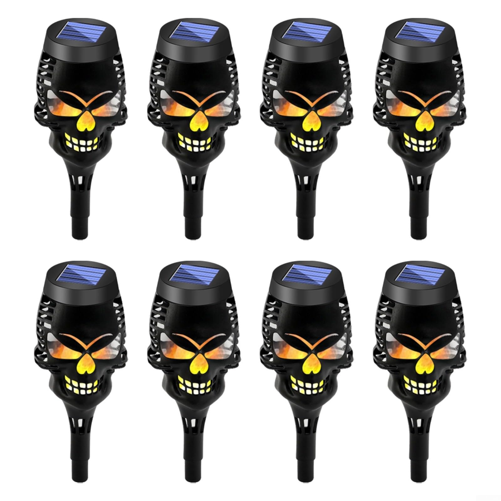 Luces solares de la antorcha del cráneo, luces solares del jardín, IP65 impermeable LED decoración del camino de Halloween para jardín o patio
