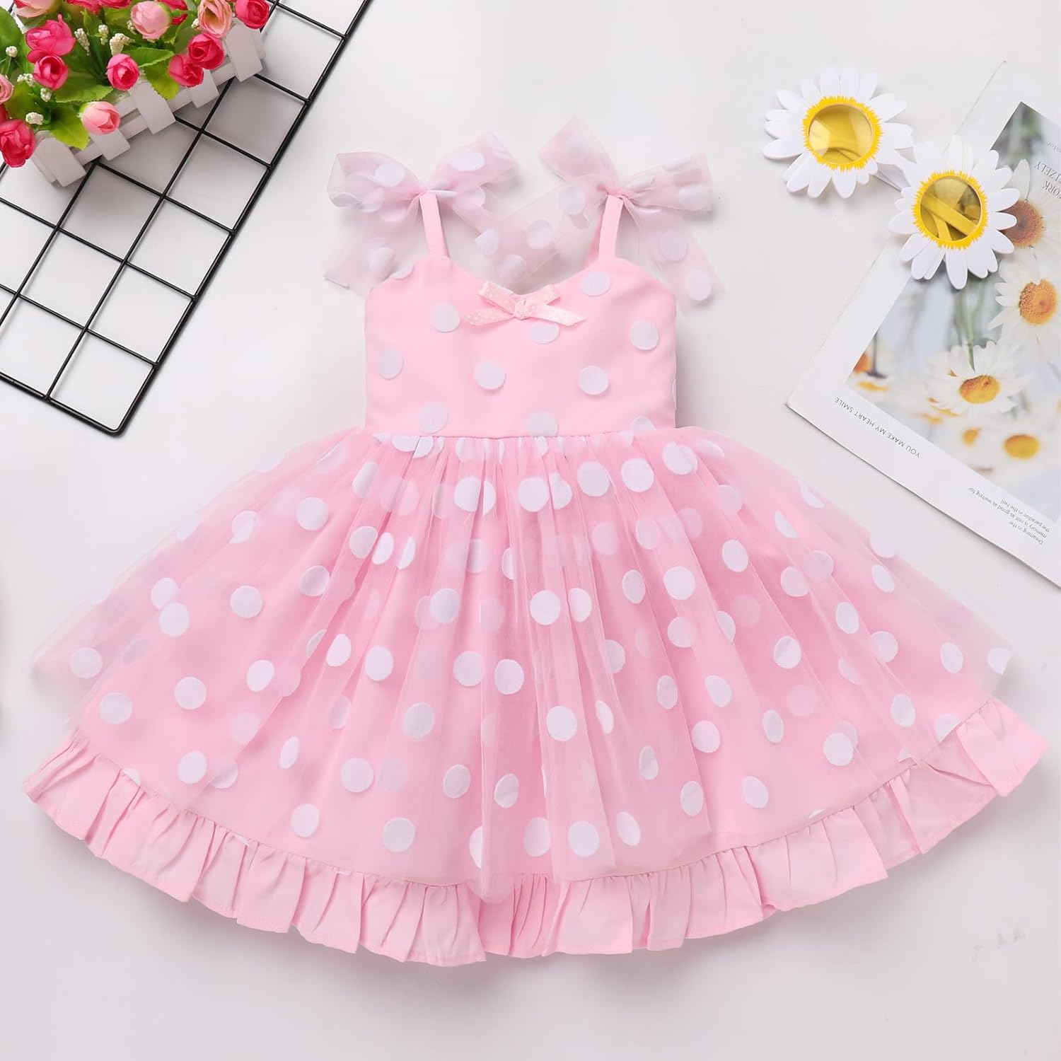 American Princess Girls' Tutu Dress Dresses Baby Girl Princess Party Dress  Outfit - Polka Dot Tutu Skirt Birthday Set Party Baby Girls' Dresses Size 4  Tutu Dress