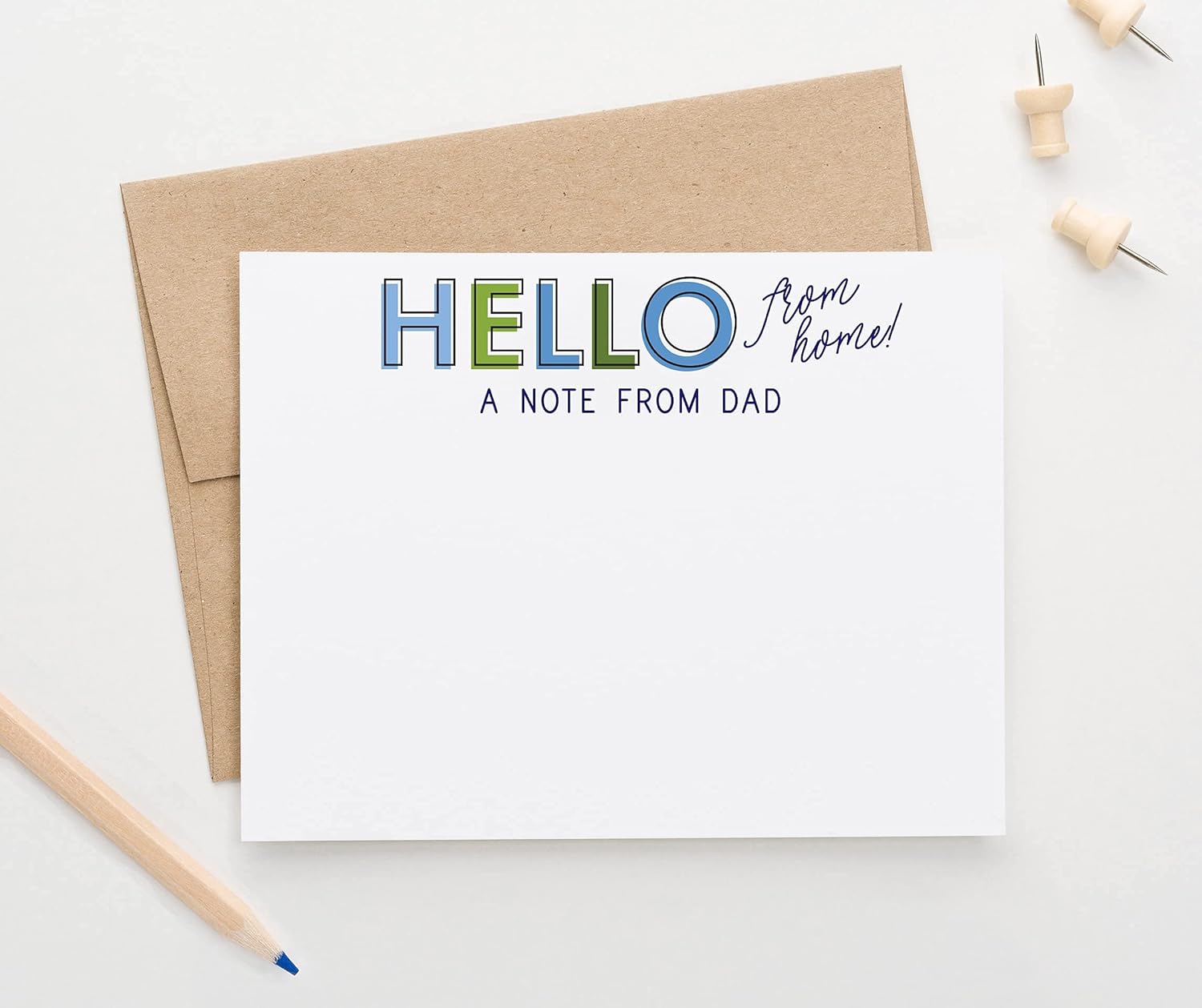 Personalized Camp Notes For Dad Stationery, FLAT Camp Note Cards for Parent, Camp Stationery for Dads Stationary with Envelopes Set, Personalized Note Cards for Mom, Your Choice of Colors and Quantity