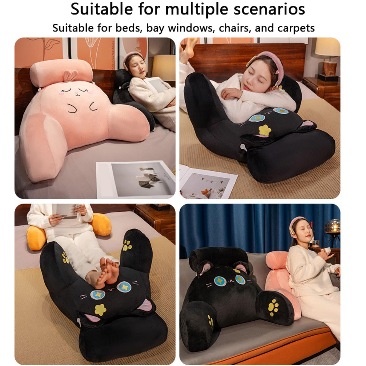 Kość do czytania poduszka pod kark, ze zdejmowaną poszewką, ergonomiczna poduszka pod kark jako poduszka do czytania, do czytania – do tabletu, podpórki do książek