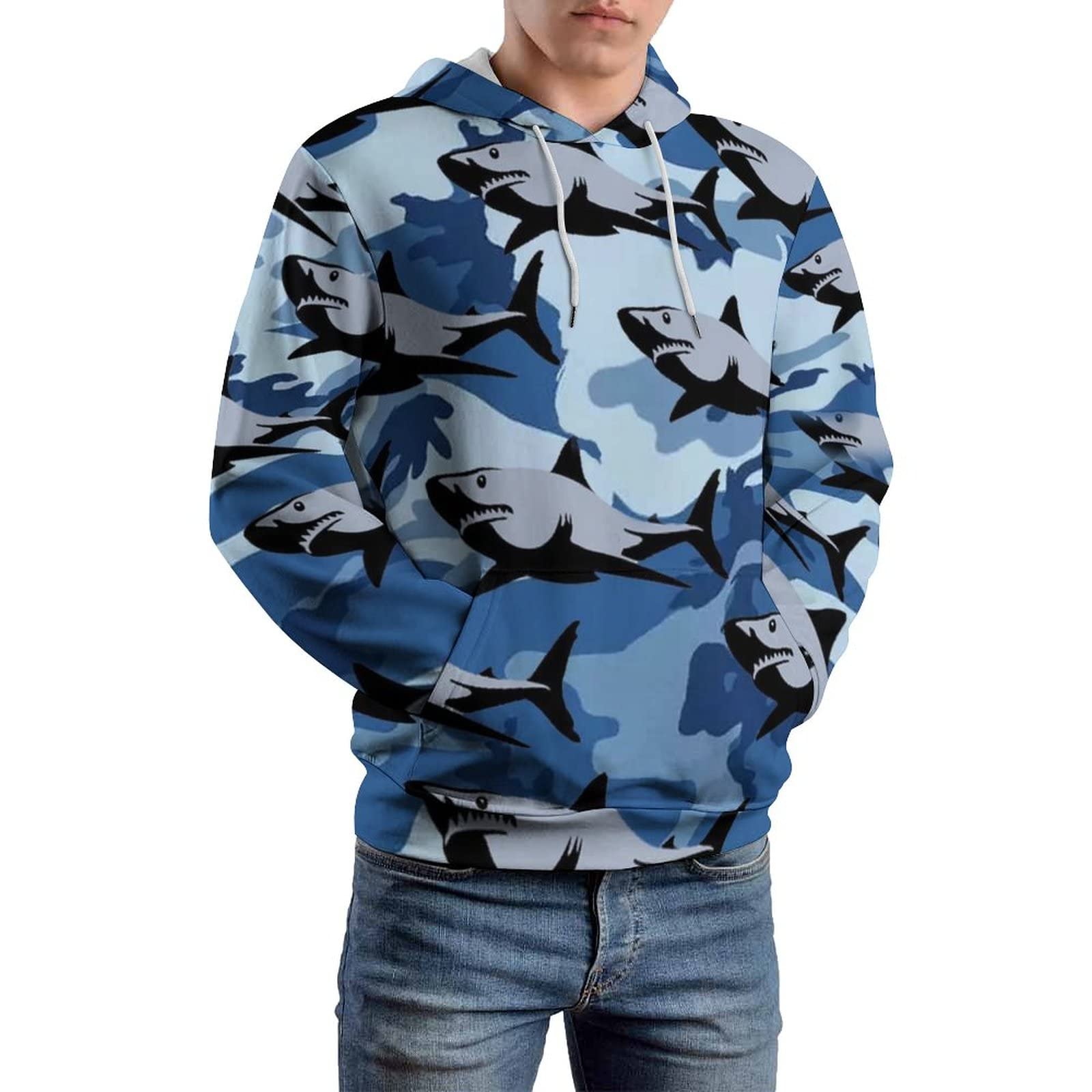 カモフラージュ サメフードパーカー Amazon.co.jp: パーカー メンズ 迷彩柄 ブルーカモフラージュ