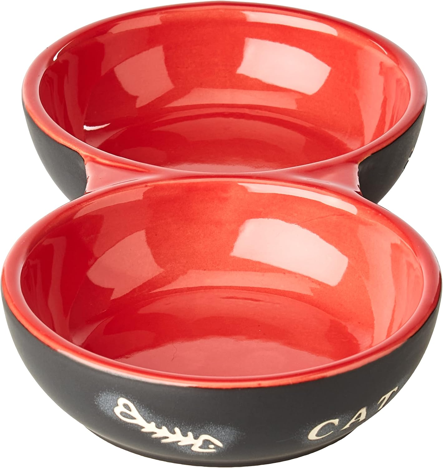 Nobby Cats Ceramic Double Bowl, 22.0 cm