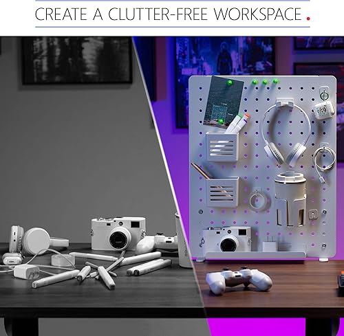 Miniatura 3 de Tablero de clavijas de escritorio con abrazadera, accesorios de escritorio de pie para oficina, organizador de escritorio de juegos, panel de