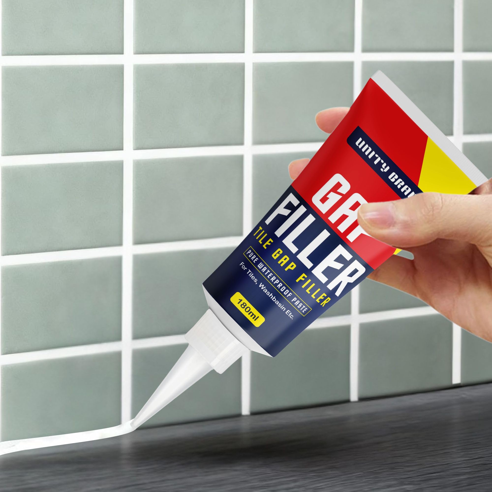 Unity Brand Wall Gap & Crack Filler (White), DIY Waterproofing for Home Repairs, Kitchen Sink & Wall Cracks, Bathroom Tile Gaps Sealant, Metal, Wood, PVC, Best for Wet & Damp areas (Pack 1/180 ML)