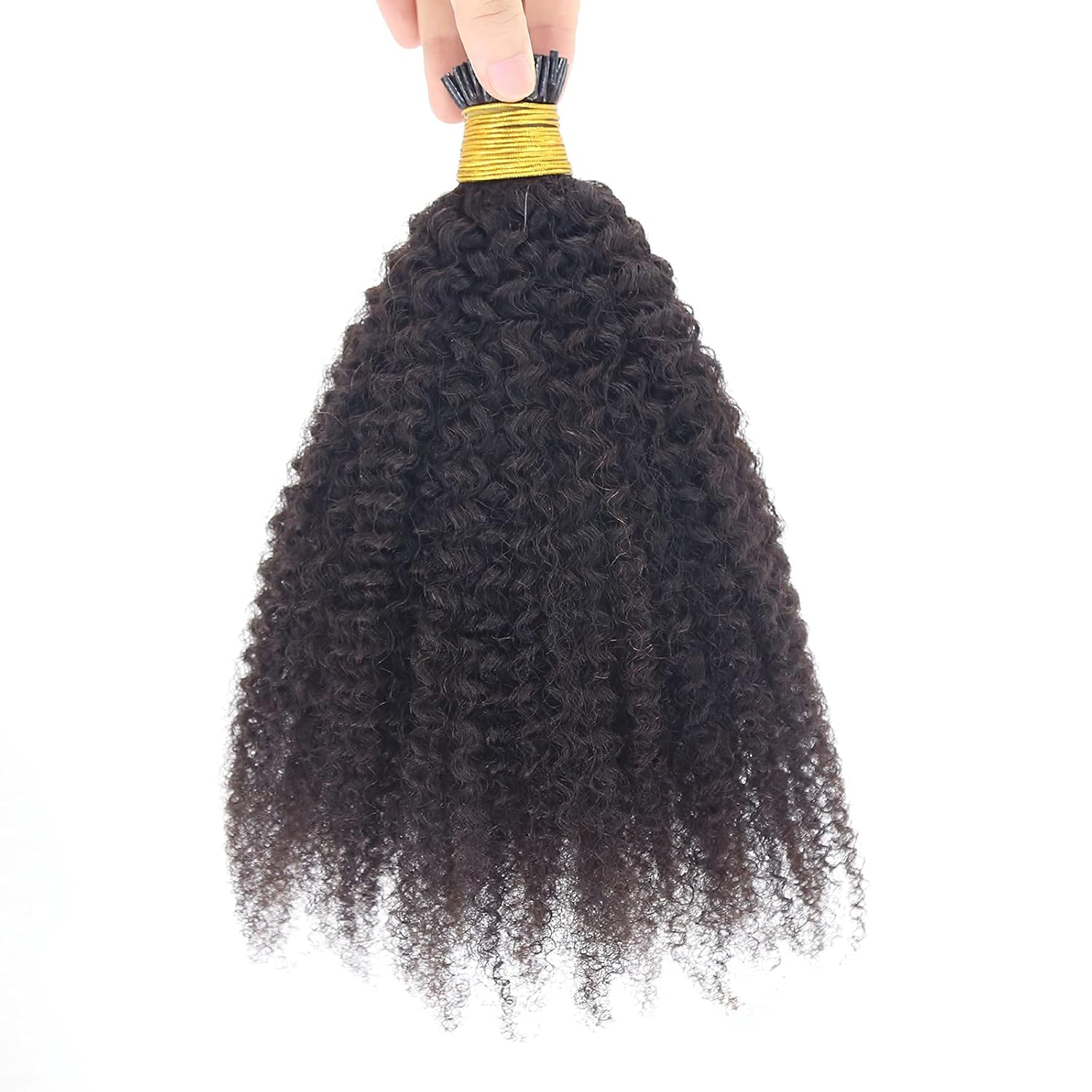BTWTRY Afro Kinky Curly I Tip Hair Extensions 1g/strand 100g Brazilian Virgin Human Hair 4B 4C Easy Stick Tip Hair (16inch, Afro Curly)