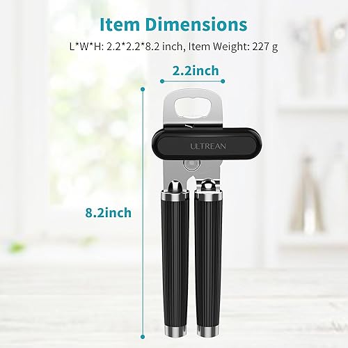 Miniatura 7 de Ultrean Abrebotellas manual, de acero inoxidable resistente, borde liso, manual con mango suave al tacto, a prueba de óxido, perilla de mano de gran