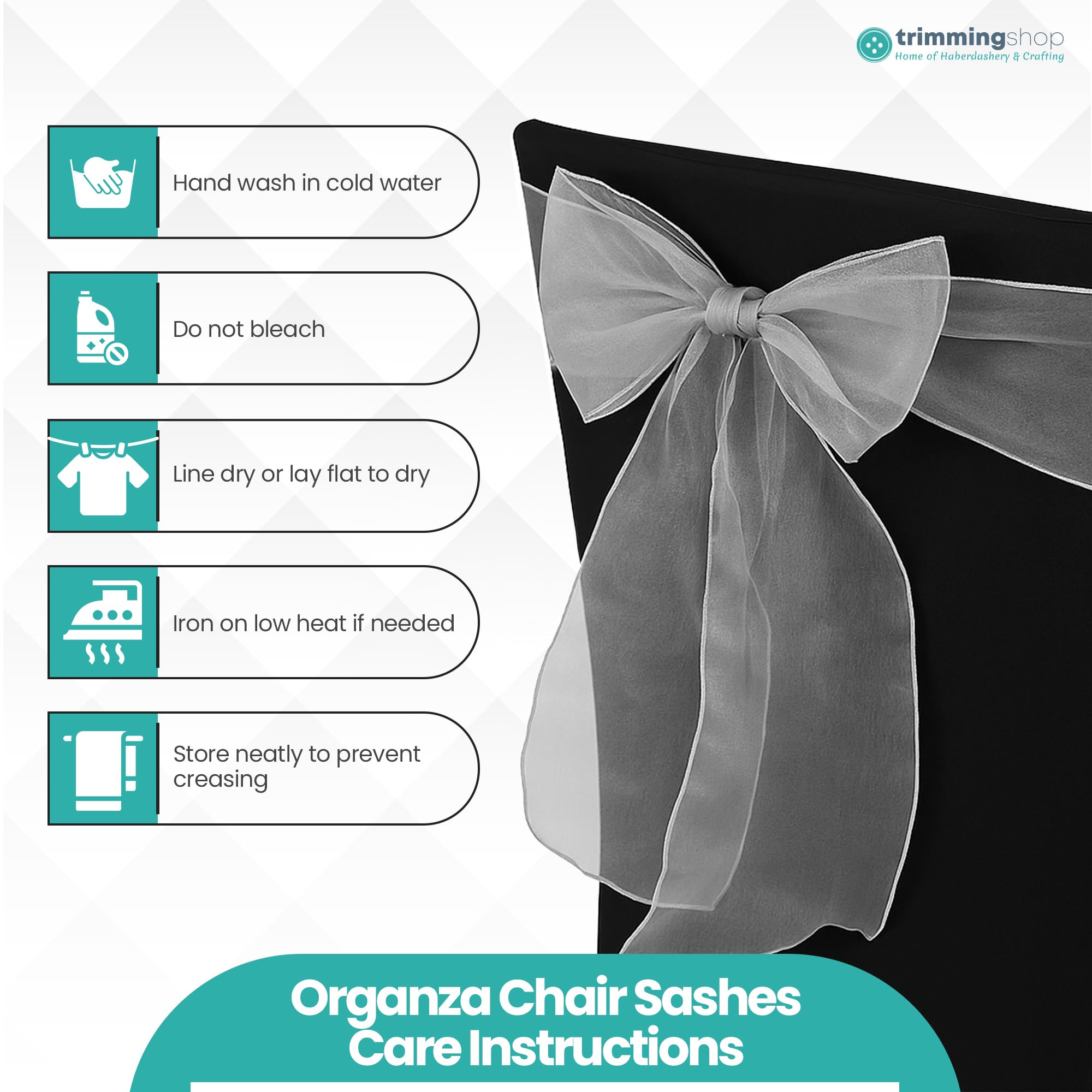 Trimming Shop Chaise en Organza Sashes pour Mariage, Chaise Fuller Bows Cover Cover Bow Sash pour Fournitures de fête, Anniversaire, Noël, Chaise de Banquet, Blanc, 75pcs