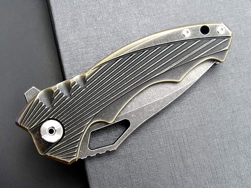 Miniatura 7 de Eafengrow EF958 Cuchillo plegable de aleación de titanio D2 Blade Mango de aleación de titanio EDC Cuchillo para acampar Senderismo