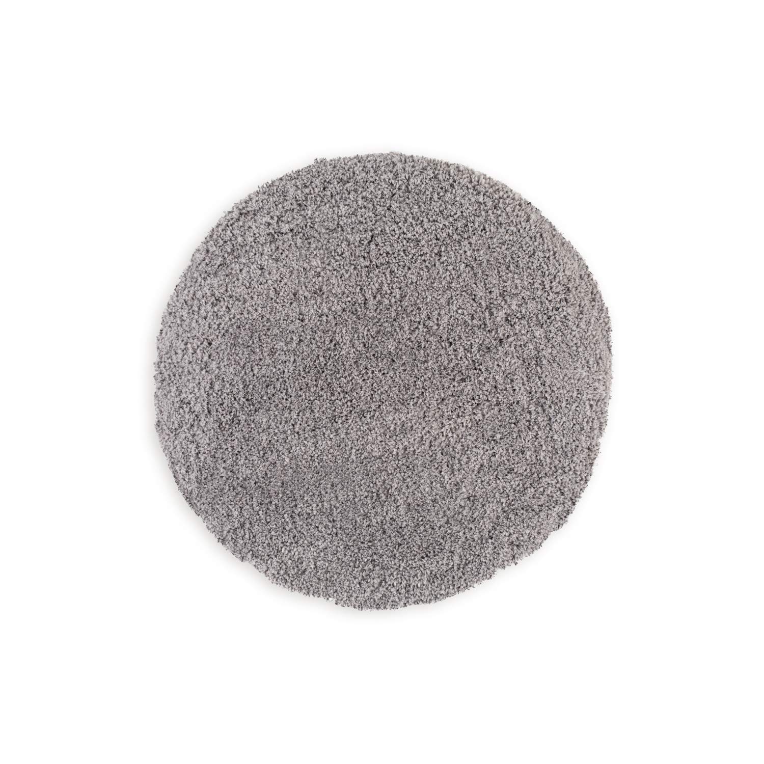 WohnDirect Premium Hochflor Badezimmerteppich Grau • Rutschfester & Extra Flauschiger Badvorleger • Badteppich, Badematte Rund Ø 70 cm