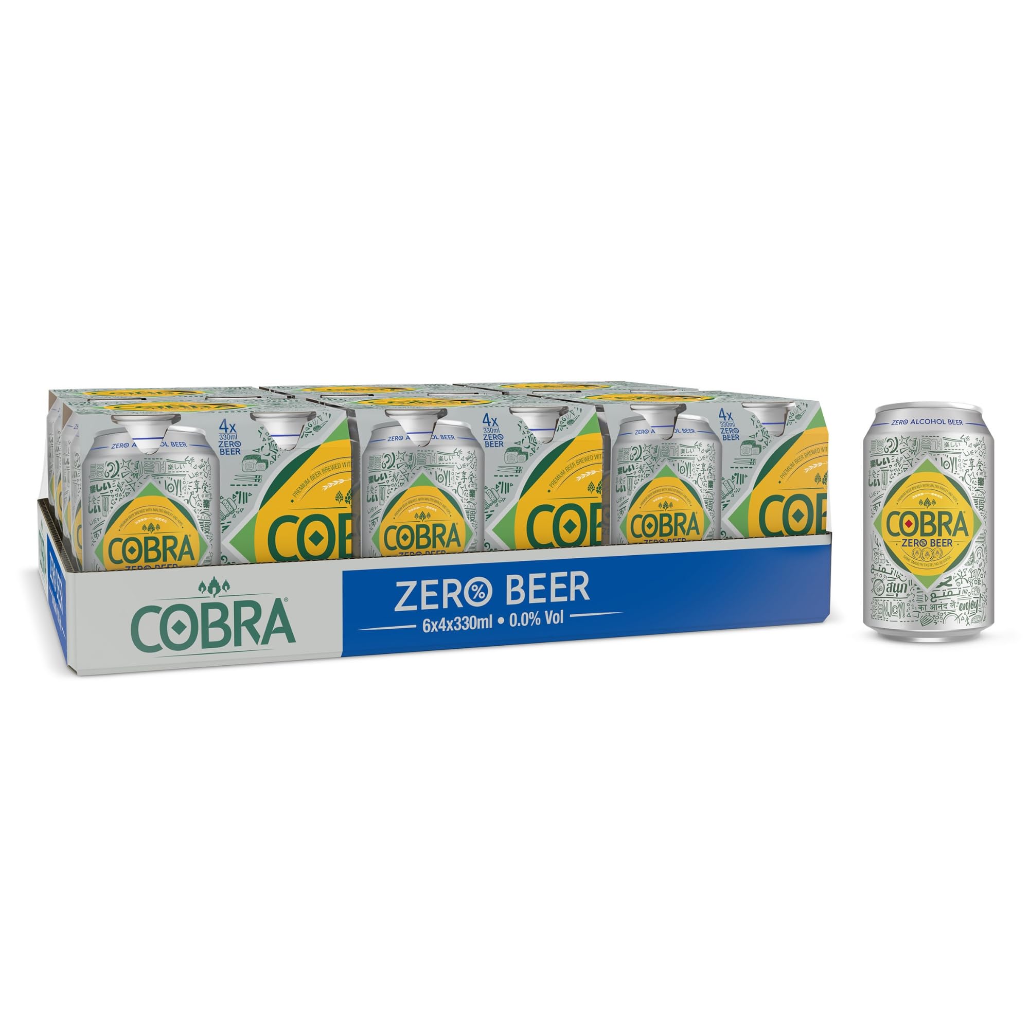 Zero Premium Alcohol Free World Lager Beer 24 x 330 ml (Cans)