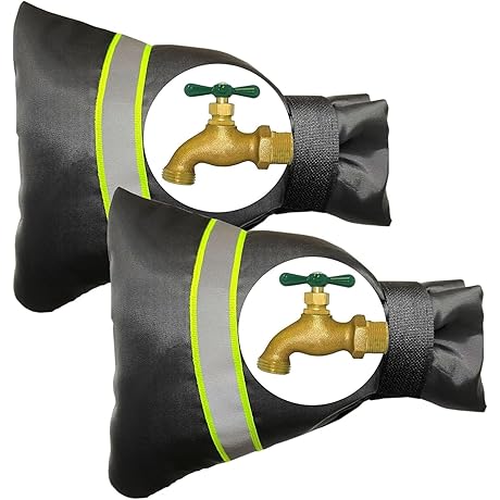2-Pack Pipe Jackets for Winter Dog Proof Outdoor Faucet Cover