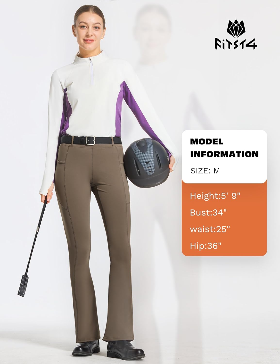 FitsT4 Sports Women's Full Seat Horse Riding Pants Bootcut Riding Tights with Pockets Equestrian Breeches for Women - Image 6