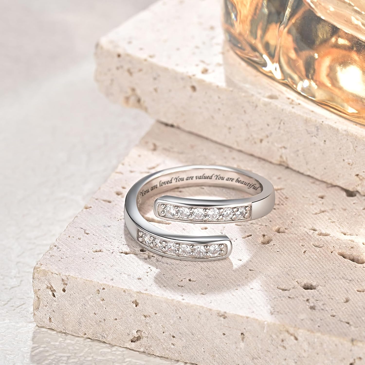 925 Sterling Silver Open Thumb Ring Inspirational Jewelry Rings Adjustable Ring for Women Men