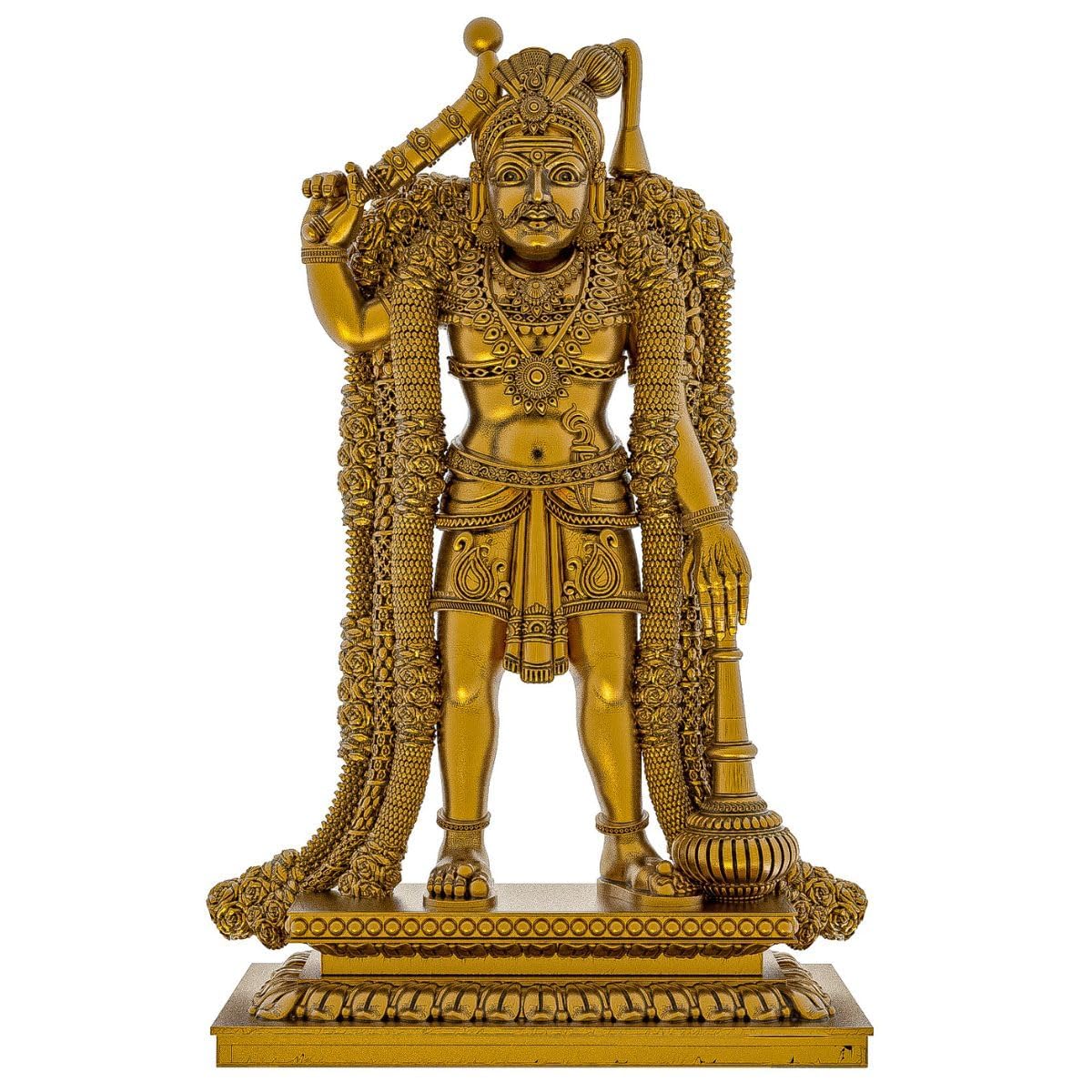 Karuppasamy Brass Idol Statue | Hindu Sculpture for Home Temple, Pooja Room & Entrance Decor | Antique Finish Traditional God Murti for Spiritual Use (Golden, 1.5 inch,15 gram)-image-19