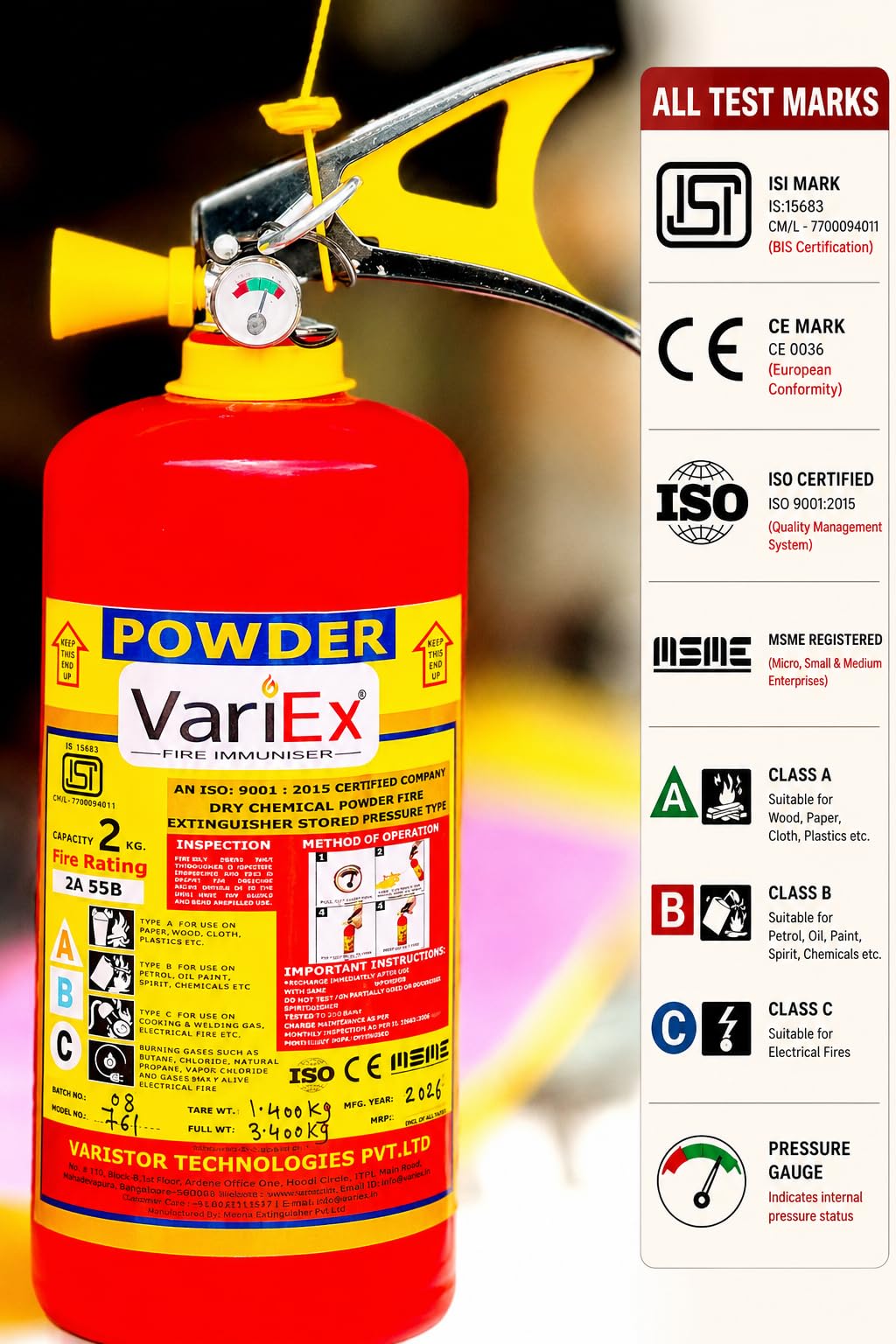 VariEx Fire Extinguishers - Pack of 4 -2
