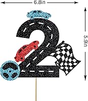 Vista 2 de Decoración para pastel de 2º cumpleaños de carreras, decoración de pastel de segundo cumpleaños, decoración de feliz cumpleaños, decoración de feliz