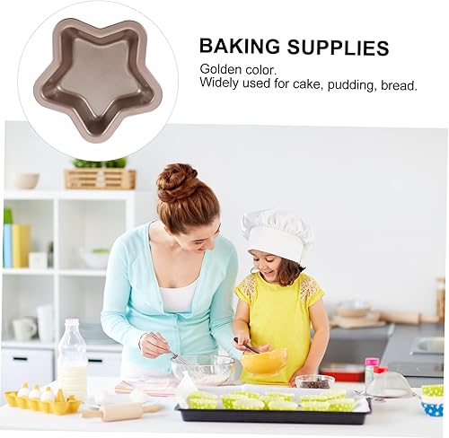 Miniatura 8 de Luxshiny Burger Buns - Molde para tartas de 4 pulgadas en forma de estrella, molde para hornear pan, moldes de acero al carbono para tartaletas,
