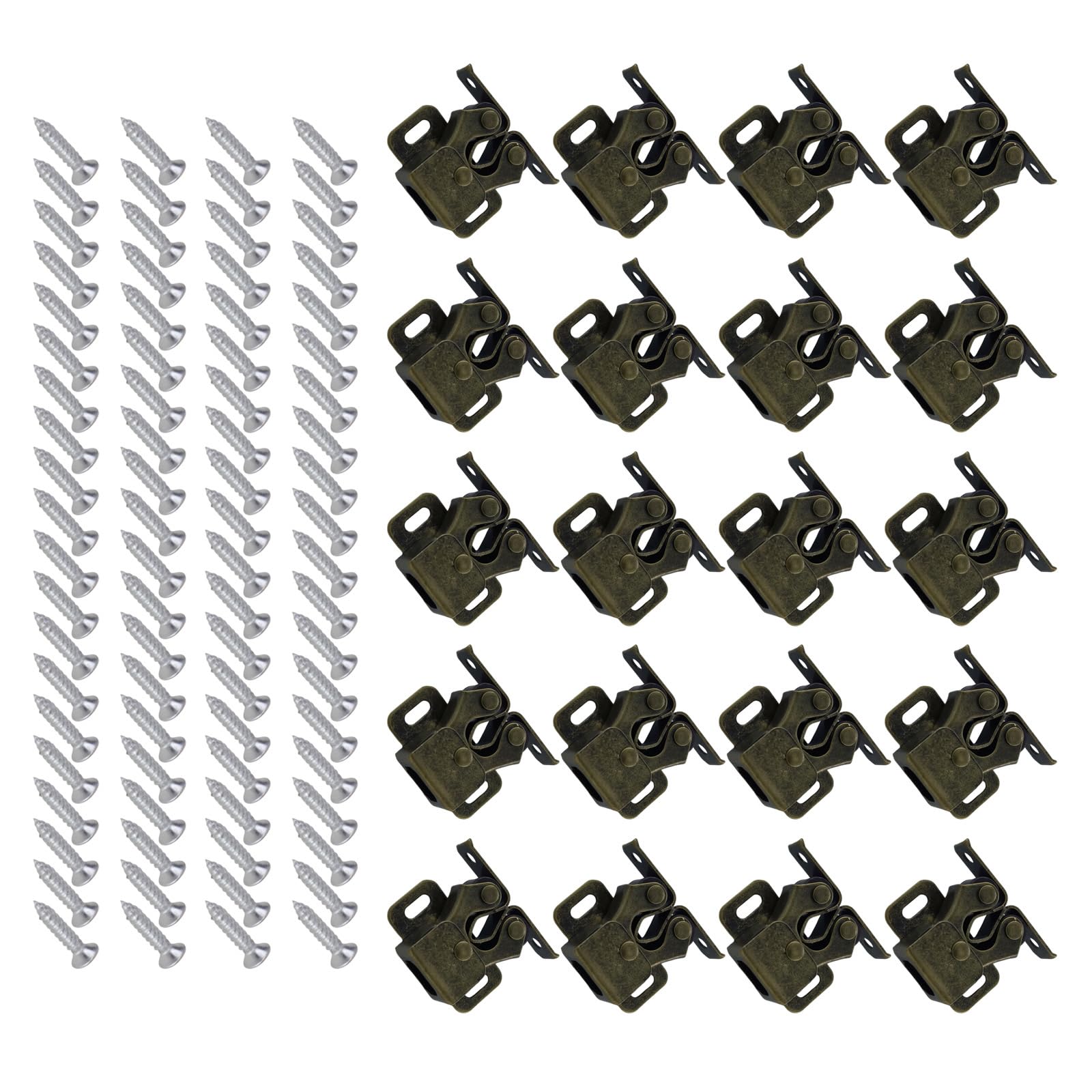 Kokdid Bronze Door Buckle Cupboard Door Double Roller Catches Cabinet Wardrobe Doors Latch Easy To Installation Cupboard Double Roller Catches