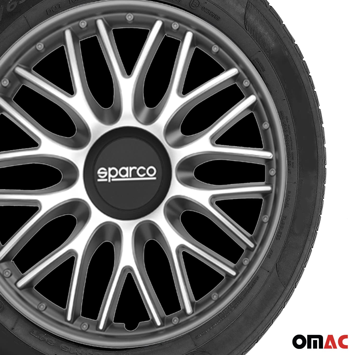 Radkappen Radzierblenden Sparco Roma 15" Zoll Coche Cubierta Juego Plata Gris 4X