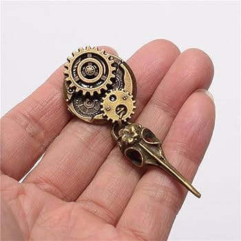 ハンドメイドブローチ　スチームパンク 受注製作+『再生/赤』スチームパンク ブローチ | iichi 日々の