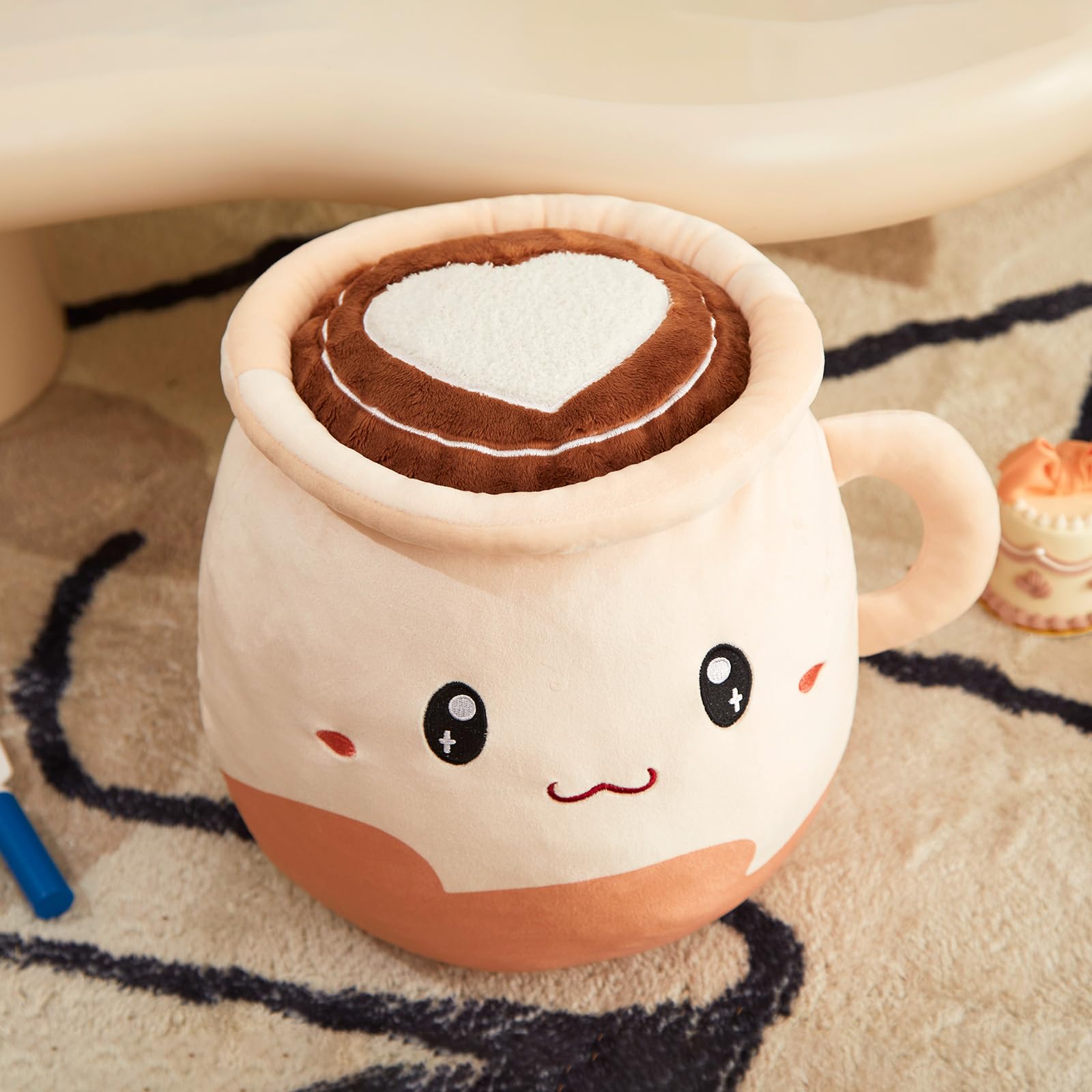 CozyWorld 12-Inch Coffee Mug Plush Pillow - Medium Sized Ultrasoft Stuffed Plush Toy Coffee Plushies Funny Drink Food Plush Valentines Birthday Gifts