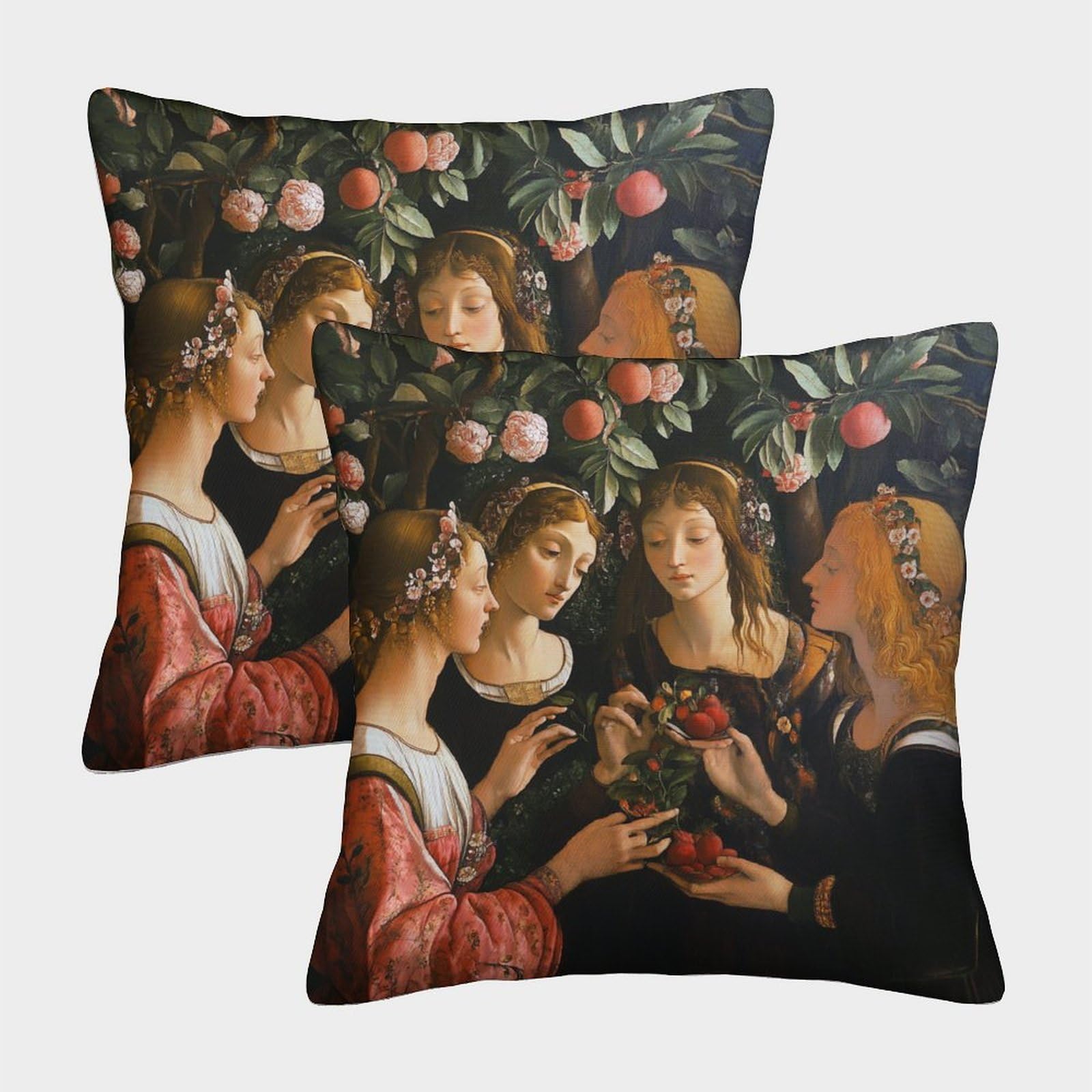 kaiyun 2 Pack 3D Italian Painting Cushion 3D Figures with Fruit And Flowers Soft Touch Pillowcase,sofa Chair Home Furnishings 45x45cm