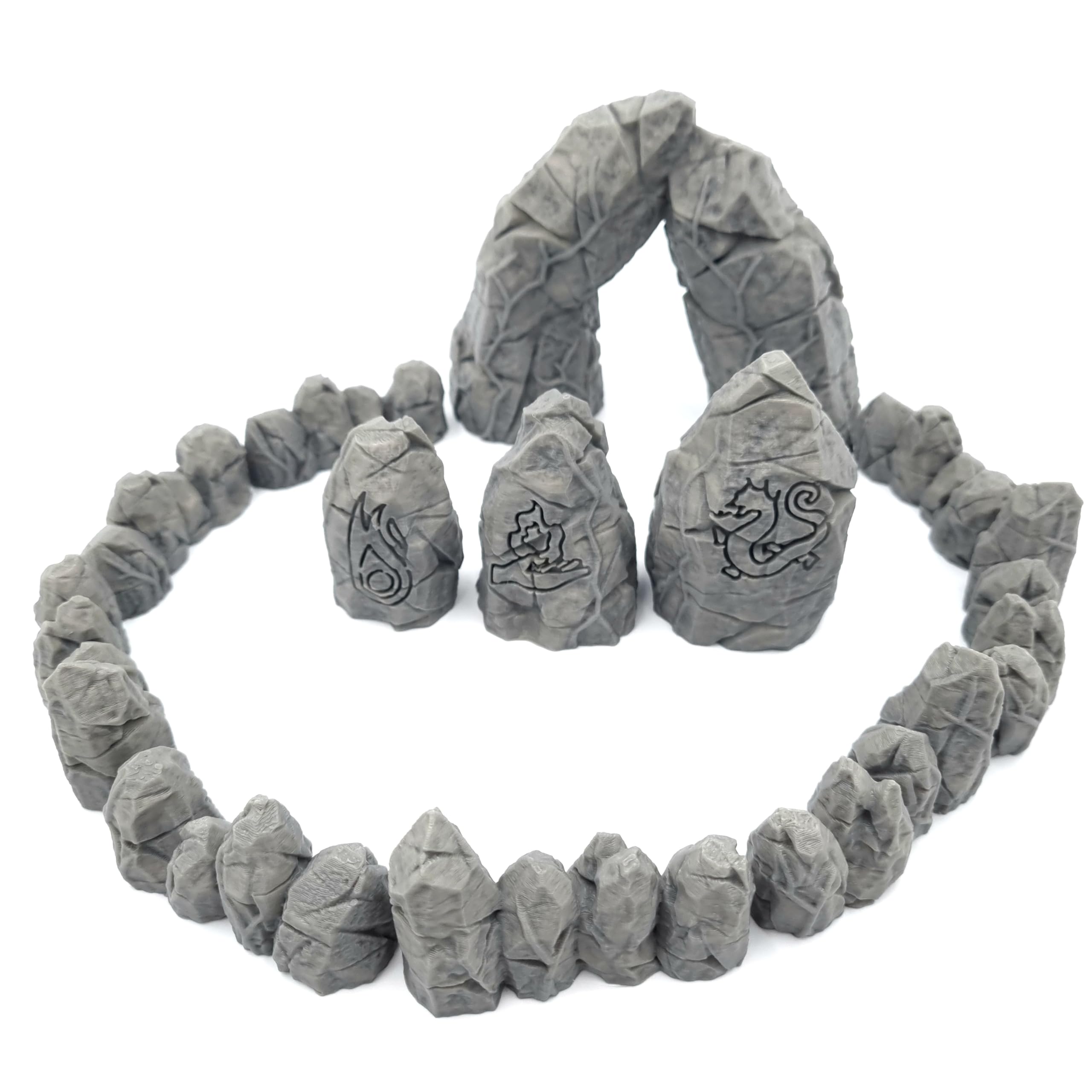 QP3D, Celtic Rune Rocks, Scatter Terrain Scenery for Tabletop & RPG 28-32mm Miniatures Wargames, Props DnD D&D