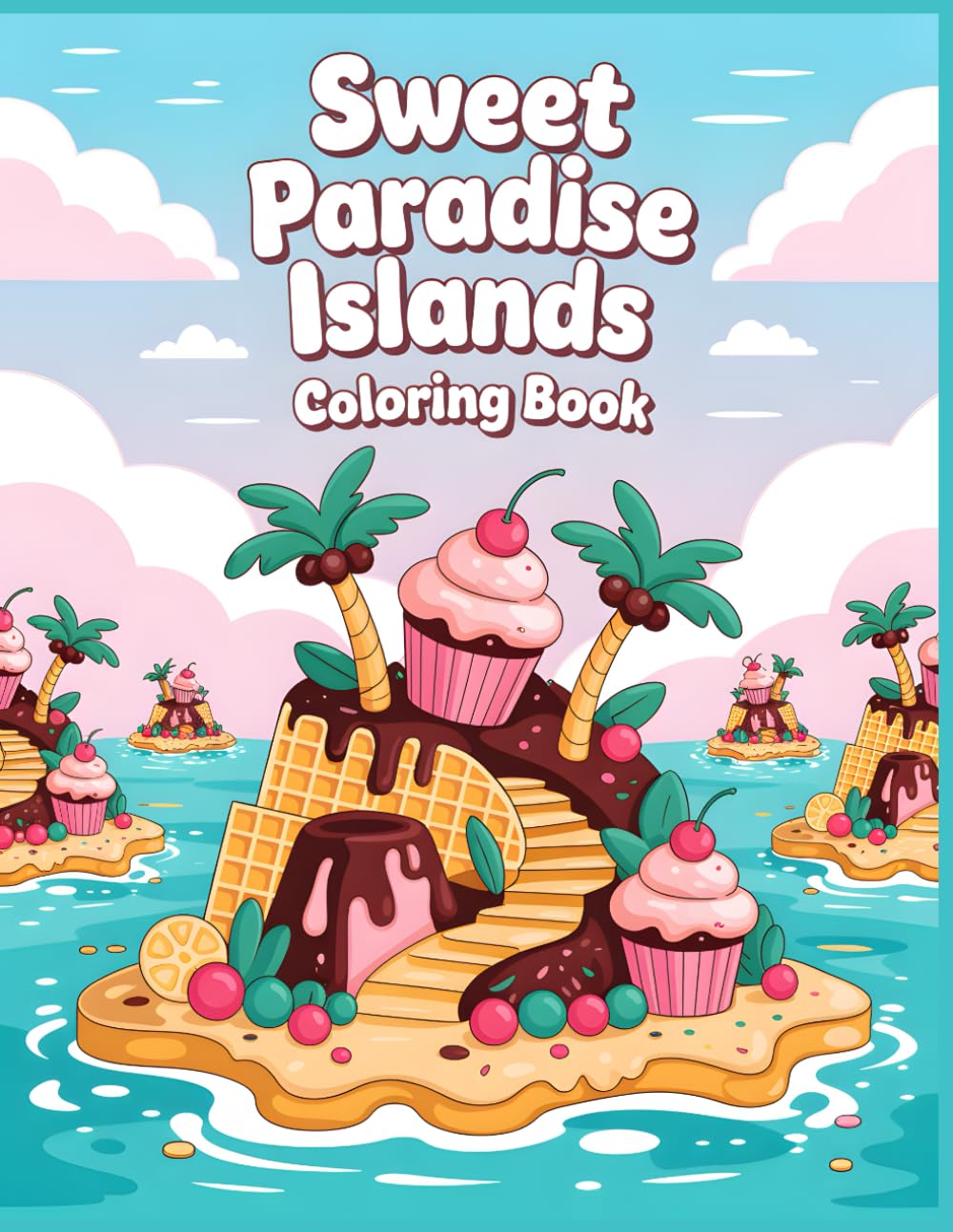 Sweet Paradise Islands Coloring Book: Dreamy Dessert Islands and Pastel Fantasy Landscapes for Relaxing Coloring (Sweet Fantasia Worlds Coloring Collection)
