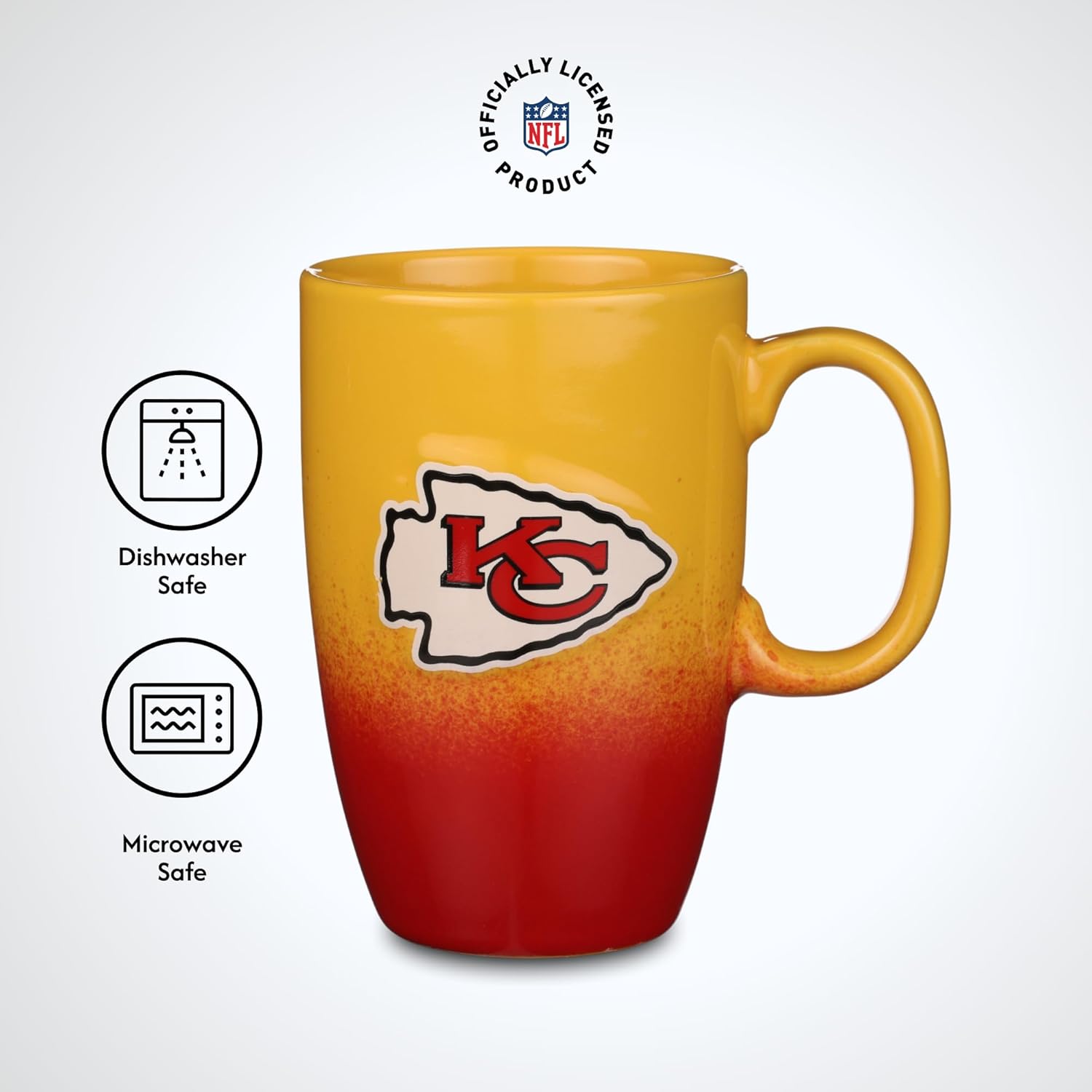 The Memory Company Officially Licensed 22oz Ombre Sculpt Tall Mug, Kansas City Chiefs - Image 7