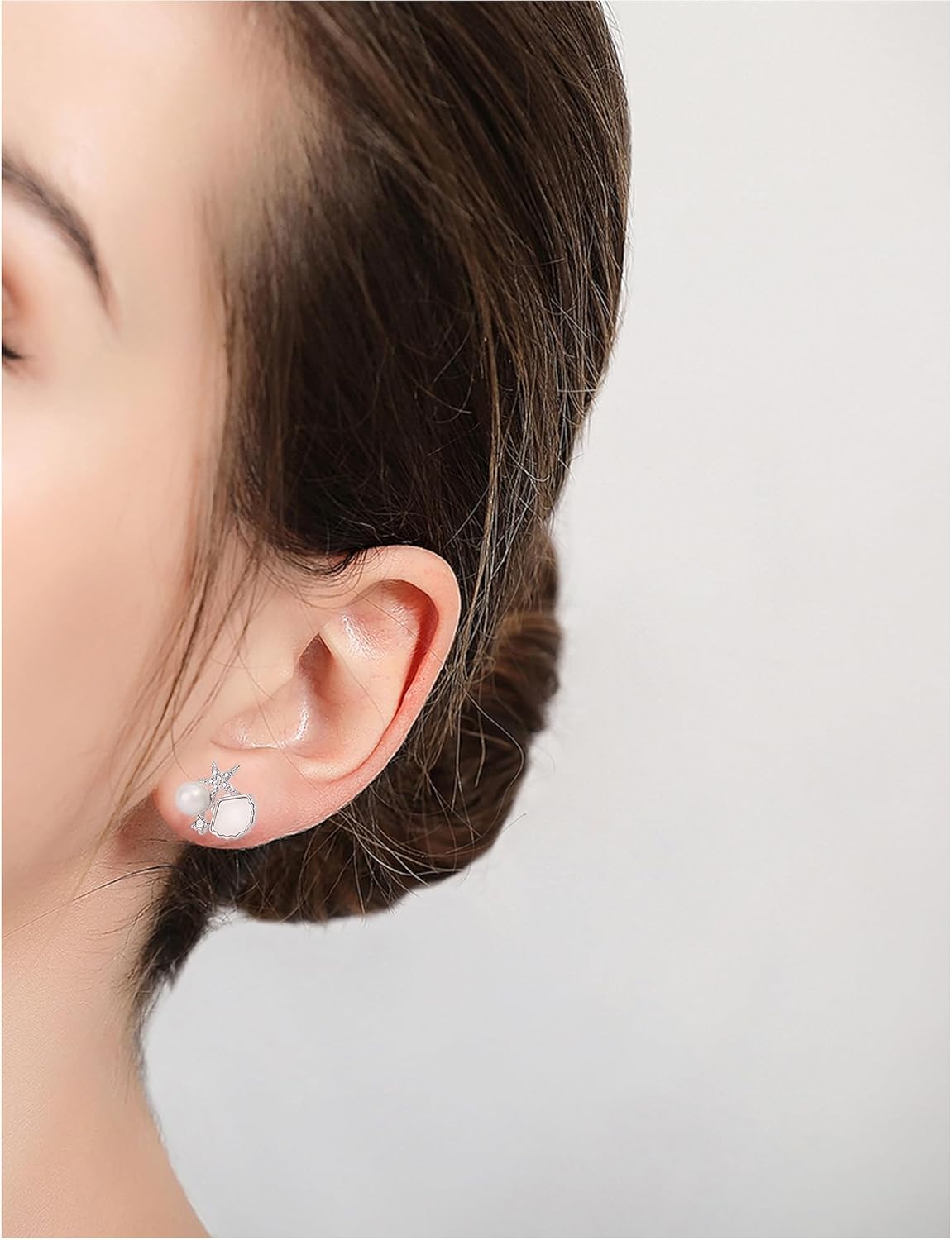 Starfish Stud Earrings for Women - Conch Shell Stud Earrings - Ocean Sea Shell Earrings Plated in 14k Gold White Gold - Image 3