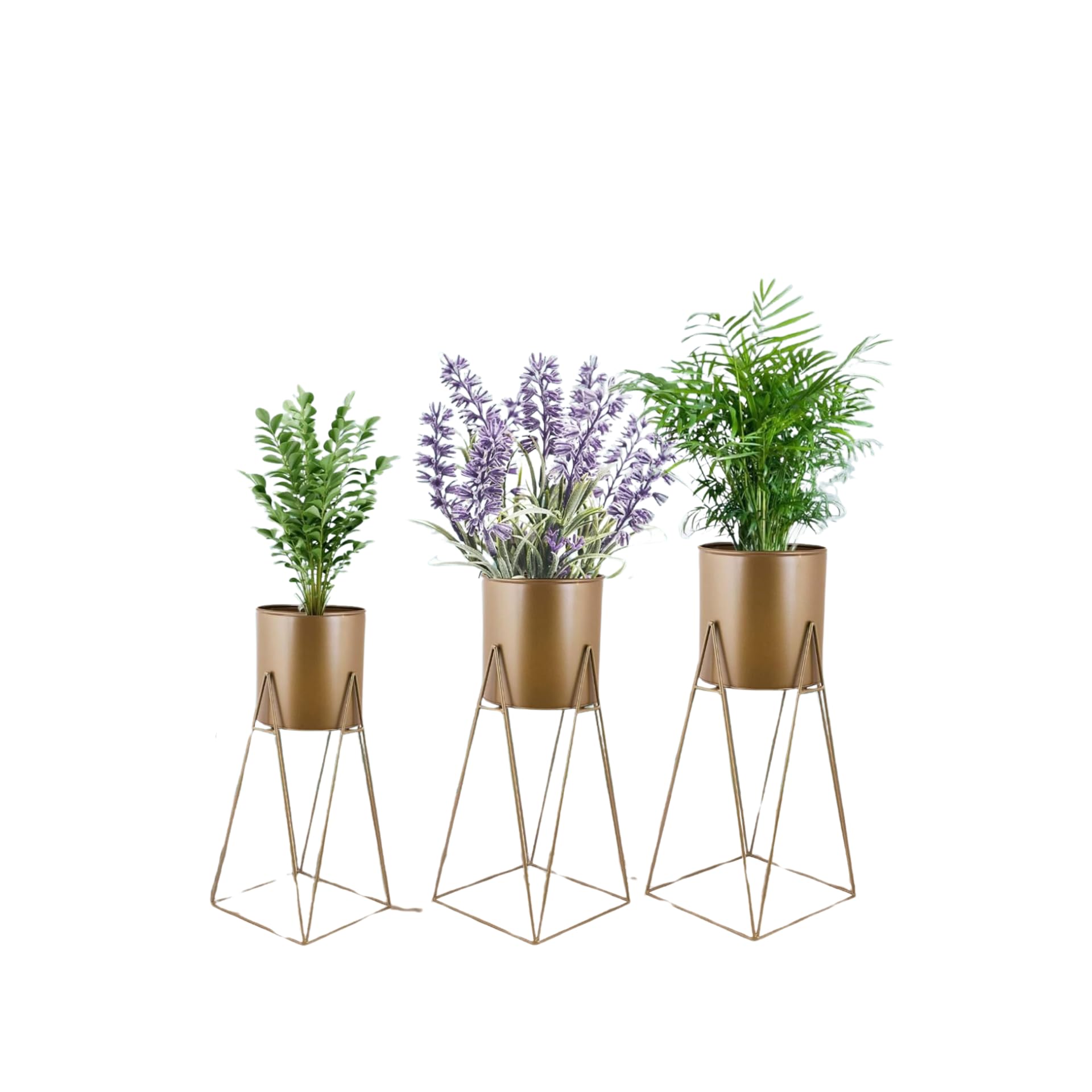 Stand Master Golden Color Metal Flower Pot with Modern Style Square Base Stand for Indoor and Outdoor Pot Holder with 3 Different Sizes (Set of 3) (B0CRSNTG7N) Amazon Price History, Amazon Price Tracker