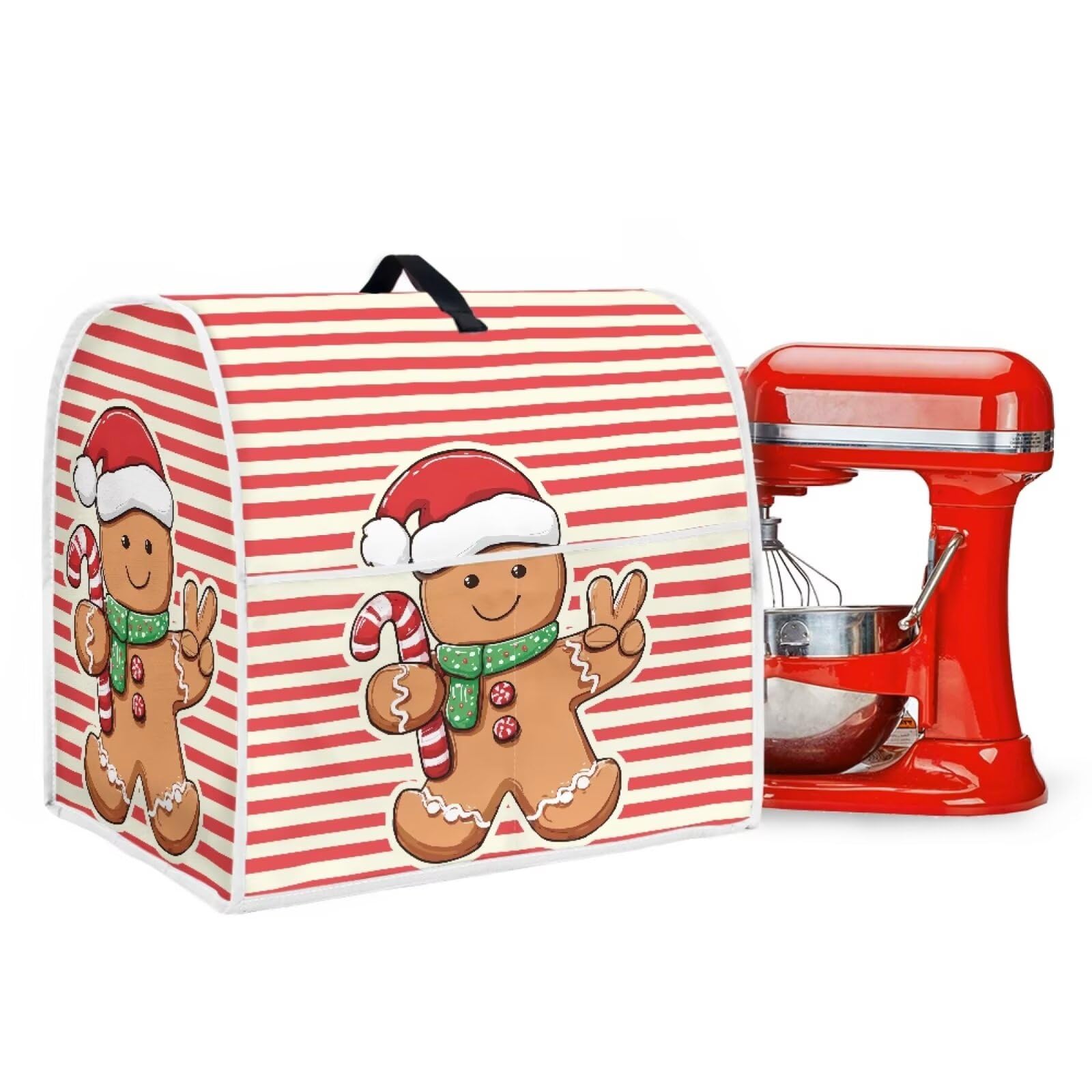 Gingerbread Man Stand Mixer Covers for Kitchen Aid 6-8 Quart Christmas Theme Cover Universal Kitchen Small Appliance Covers Christmas Decorations