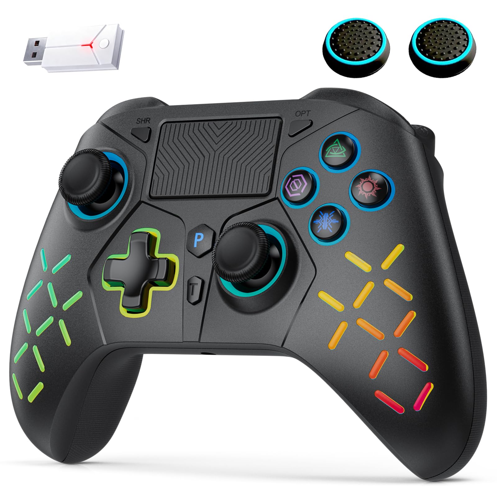 Amazon.co.jp: コントローラー PS5 無線/有線接続 2.4Gレシバー付き 16