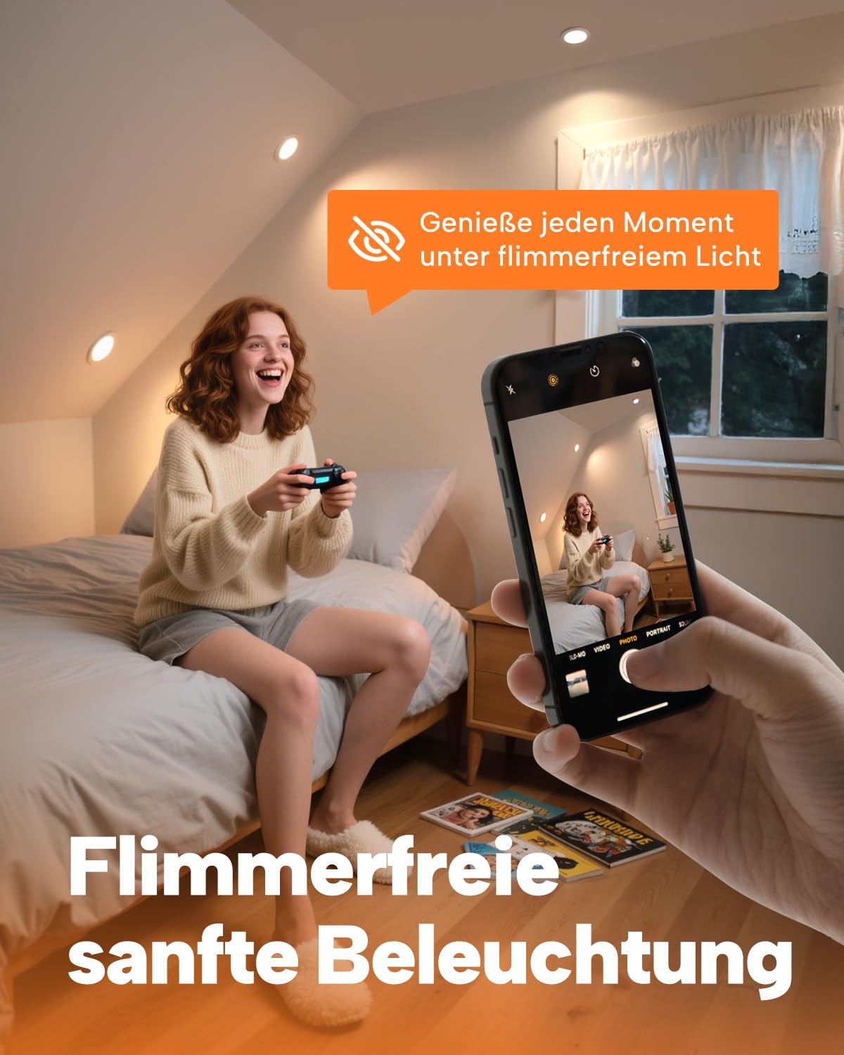 Tomosu 20er 5CCT Led Einbaustrahler 230v 68mm, 5W Led Spots 230v 550LM, IP44 Einbauleuchten Decke 68-80mm Lochmaß, Einbauspots Warmweiß Neutralweiß Kaltweiß Decken Spots für Badezimmer Küche
