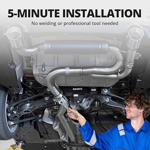 Miniatura 6 de EVIL ENERGY Abrazadera de escape de 2.5 pulgadas, abrazadera de silenciador de banda estrecha de 2 12 pulgadas, acero inoxidable para tuberías,