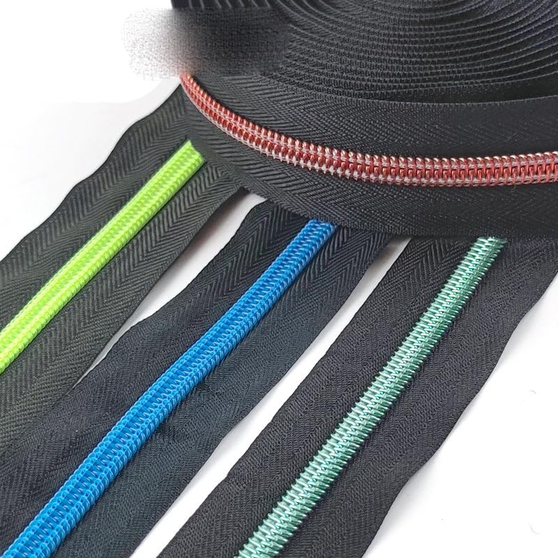 5/10 metros 5# Cinta de cremallera de nailon colorida con deslizadores de cremallera Bolsas Chaqueta de plumas Equipaje Cremalleras Kit de reparación Cierres de costura Accesorios-KY377ZT148-RoseRed
