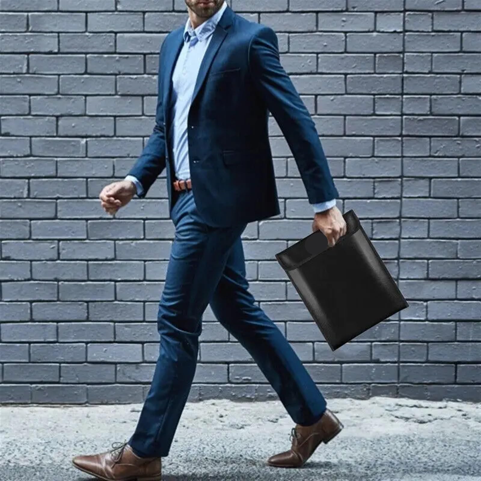 Borsa Portadocumenti Impermeabile ignifuga Borsa da Viaggio Portatile sicura Resistente al Fuoco a 3 Livelli for passaporto Gioielli in Denaro(Black)